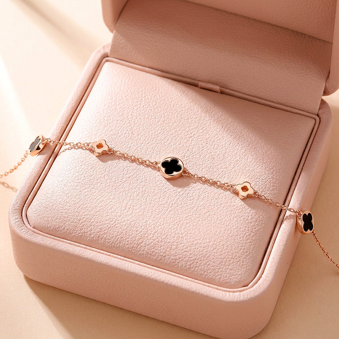 Black Clover Chain Bracelet | 925 Sterling Silver | Luxe6687
