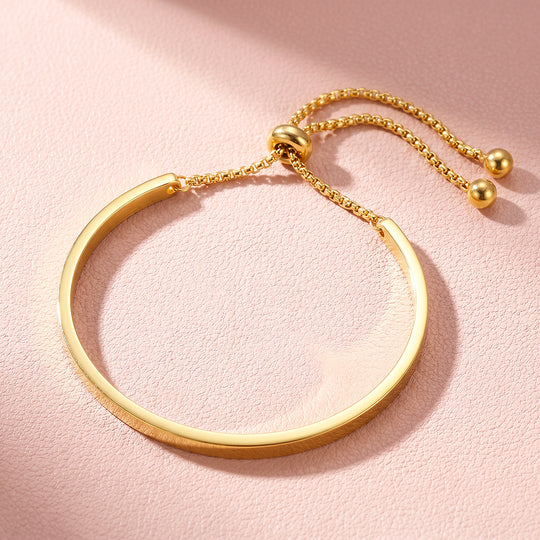 Adjustable Flat Cuff Bangle Bracelet | Stainless Steel | Luxe6694