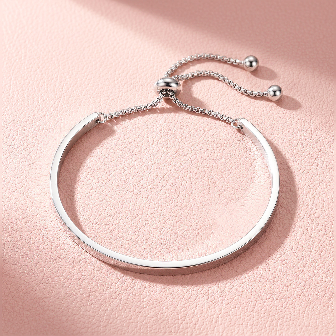 Adjustable Flat Cuff Bangle Bracelet | Stainless Steel | Luxe6694