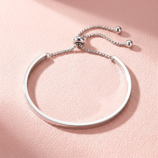 Adjustable Flat Cuff Bangle Bracelet | Stainless Steel | Luxe6694