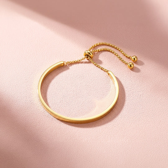 Adjustable Flat Cuff Bangle Bracelet | Stainless Steel | Luxe6694