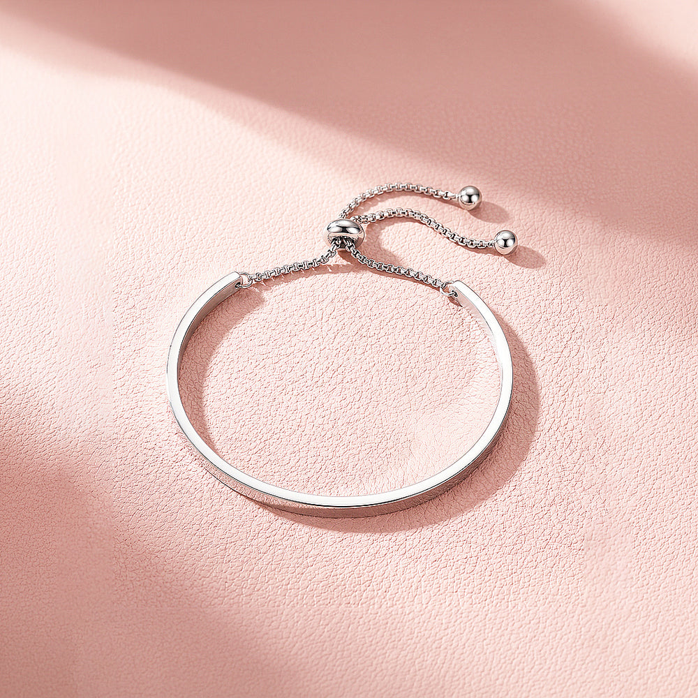 Adjustable Flat Cuff Bangle Bracelet | Stainless Steel | Luxe6694