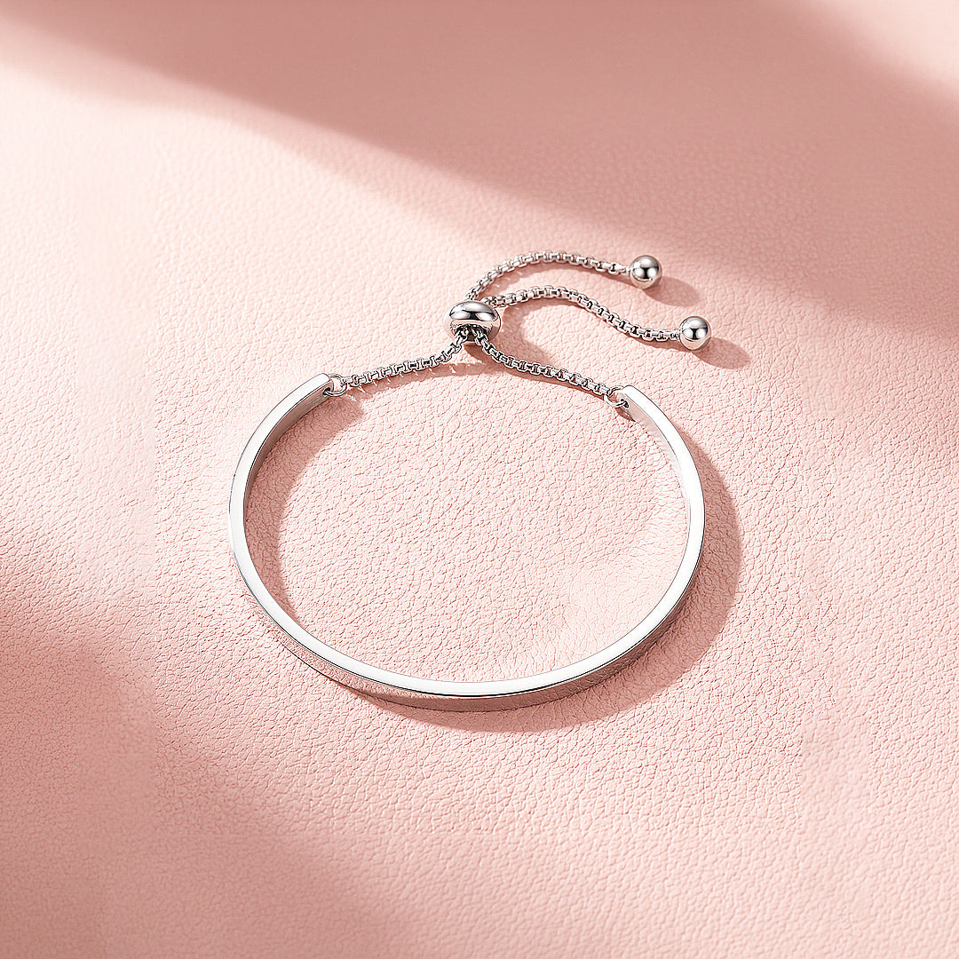 Adjustable Flat Cuff Bangle Bracelet | Stainless Steel | Luxe6694