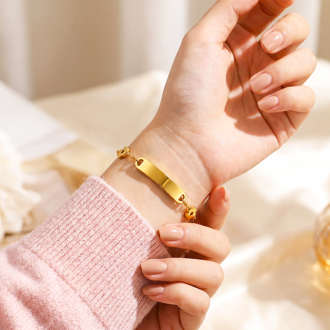 Flower Charm Bar Bracelet | Luxe6697