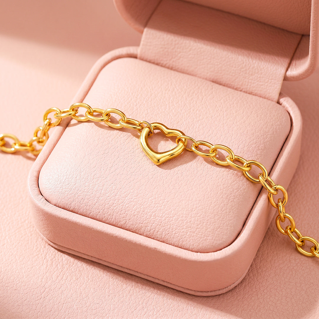 Open Heart Chain Bracelet | Luxe6705