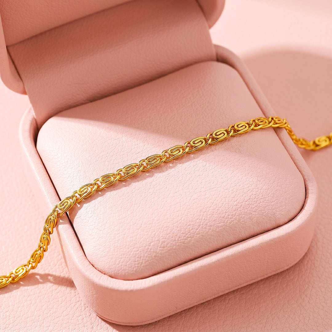 Scroll Link Chain Bracelet | Luxe6706