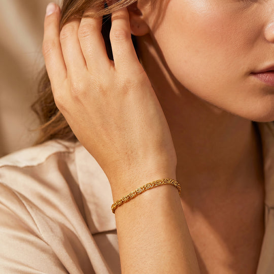 Scroll Link Chain Bracelet | Luxe6706