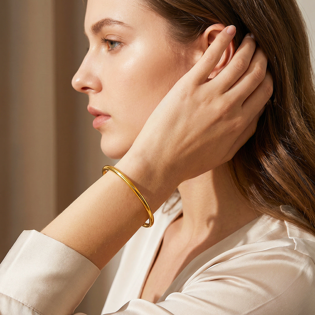 Smooth Open Cuff Bangle | Luxe6707