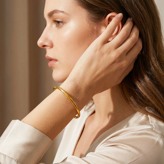 Smooth Open Cuff Bangle | Luxe6707