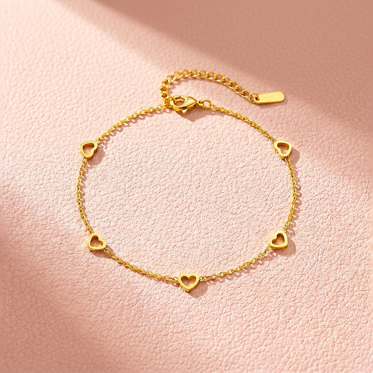Open Mini Hearts Chain Bracelet | Luxe6710