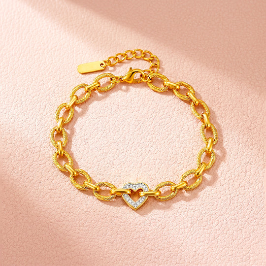 Heart Twist Chain Bracelet | Luxe6711