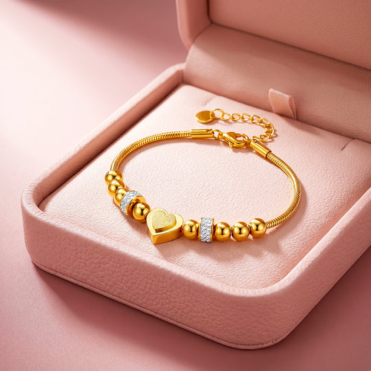 Heart Bead Chain Bracelet | Luxe6715