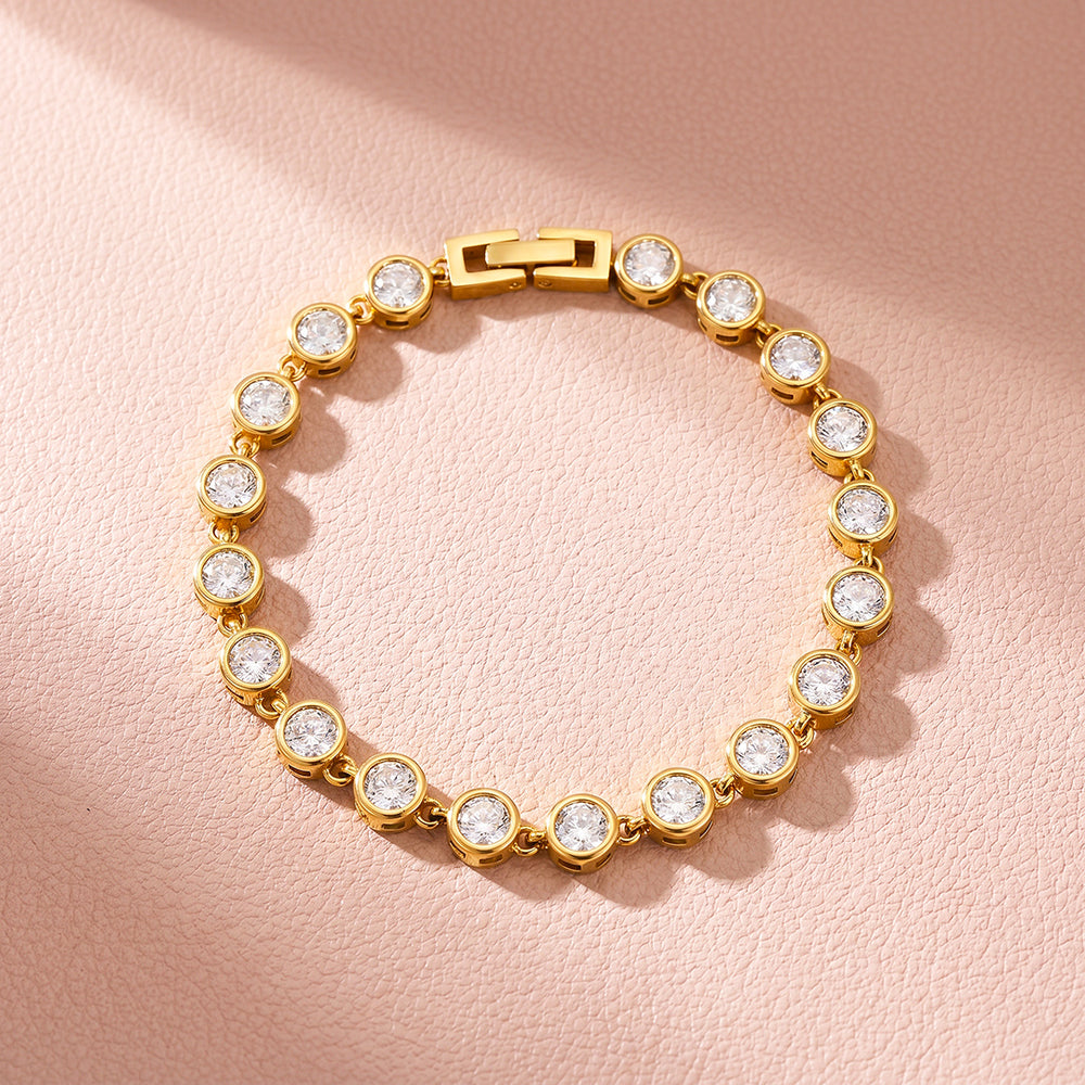 Bezel-Set Round Tennis Bracelet | Luxe6724