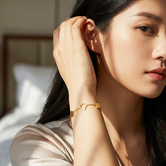 Five Clover Station Chain Bracelet | Luxe6725