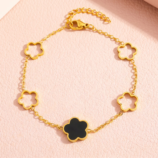 Five Clover Station Chain Bracelet | Luxe6725