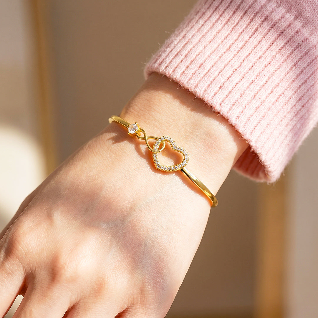 Infinity Heart Bangle Bracelet | Luxe6726