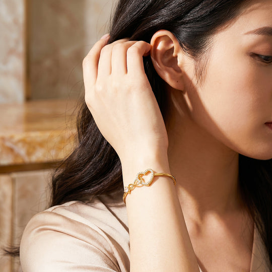 Infinity Heart Bangle Bracelet | Luxe6726