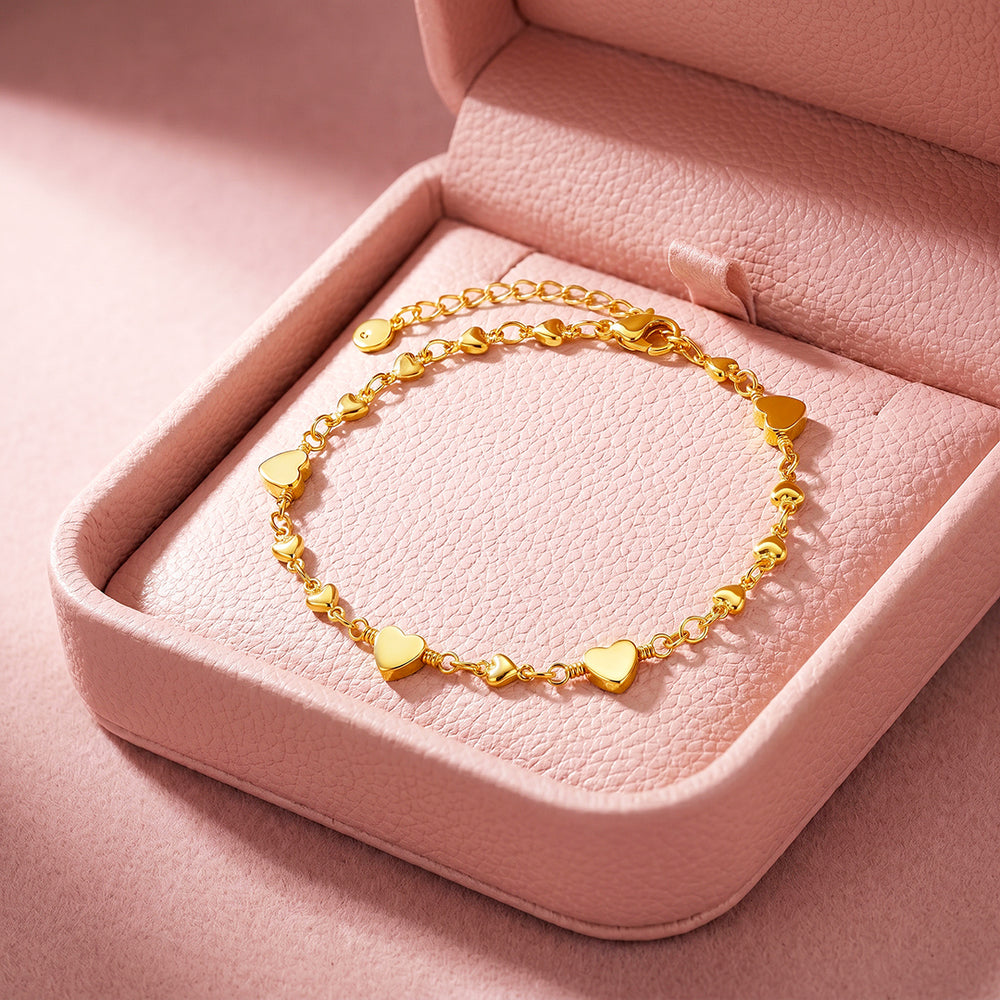 Polished Heart Link Chain Bracelet | Luxe6730