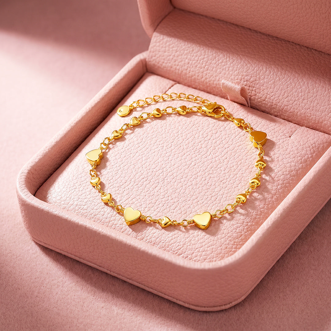 Polished Heart Link Chain Bracelet | Luxe6730