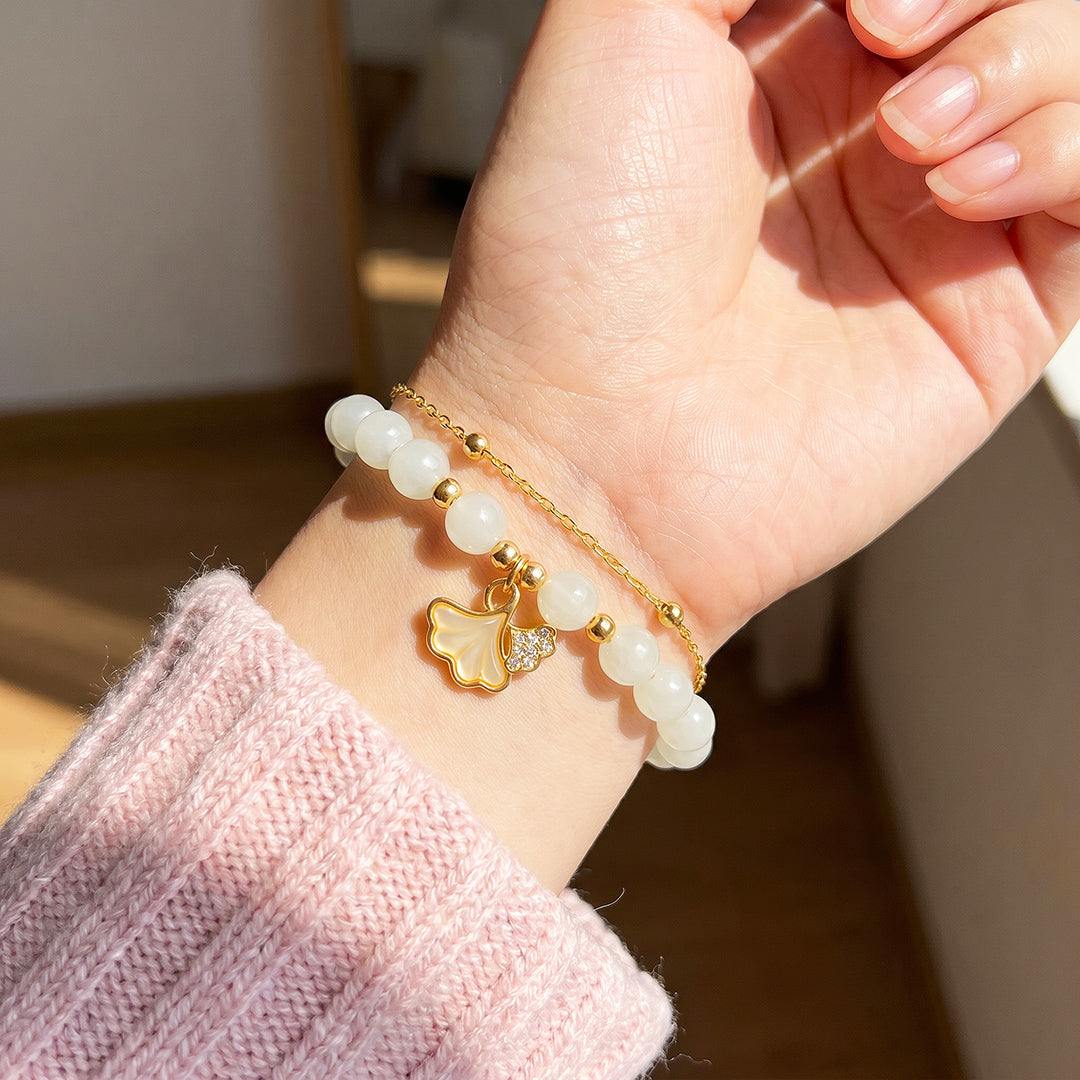 Ginkgo Leaf Double-Strand Bracelet | Luxe6736