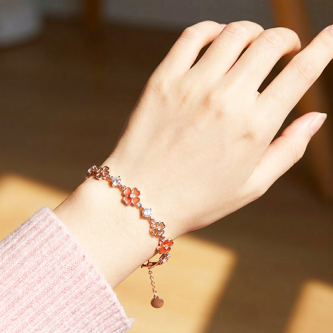Coral Blossom Station Bracelet | Luxe6741