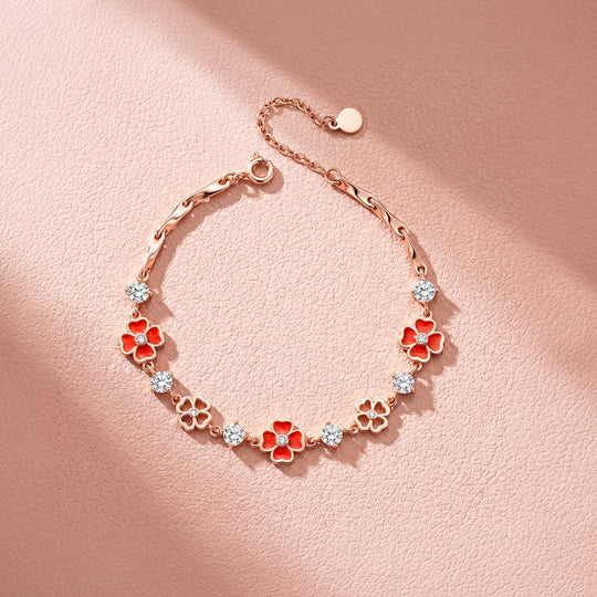 Coral Blossom Station Bracelet | Luxe6741
