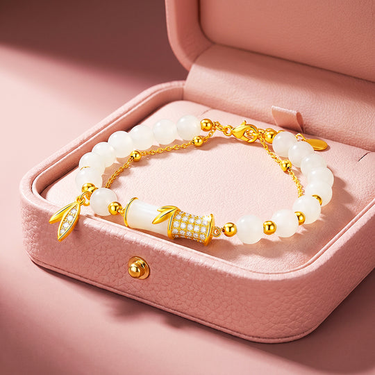 Bamboo Jade Double-Strand Bracelet | Luxe6744