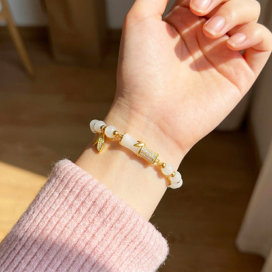 Bamboo Jade Double-Strand Bracelet | Luxe6744