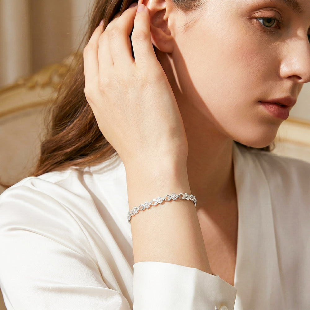 Leaf & Milgrain Link Bracelet | Luxe6745
