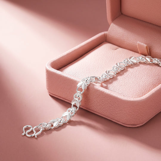 Leaf &amp; Milgrain Link Bracelet | Luxe6745