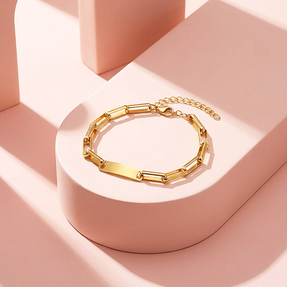 Paperclip Bar ID Bracelet | Women's Bracelet | Luxe6750