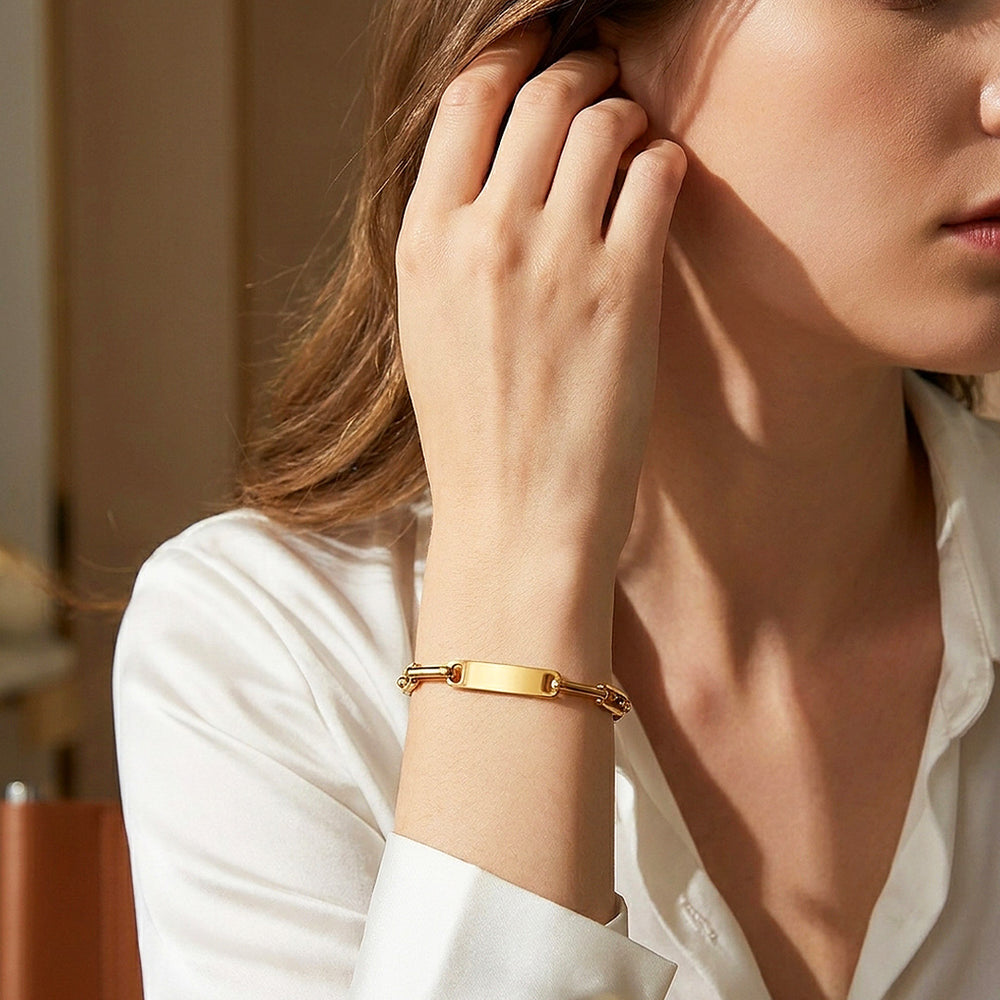 Paperclip Bar ID Bracelet | Women's Bracelet | Luxe6750