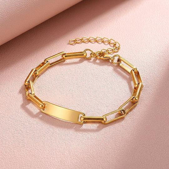 Paperclip Bar ID Bracelet | Women&