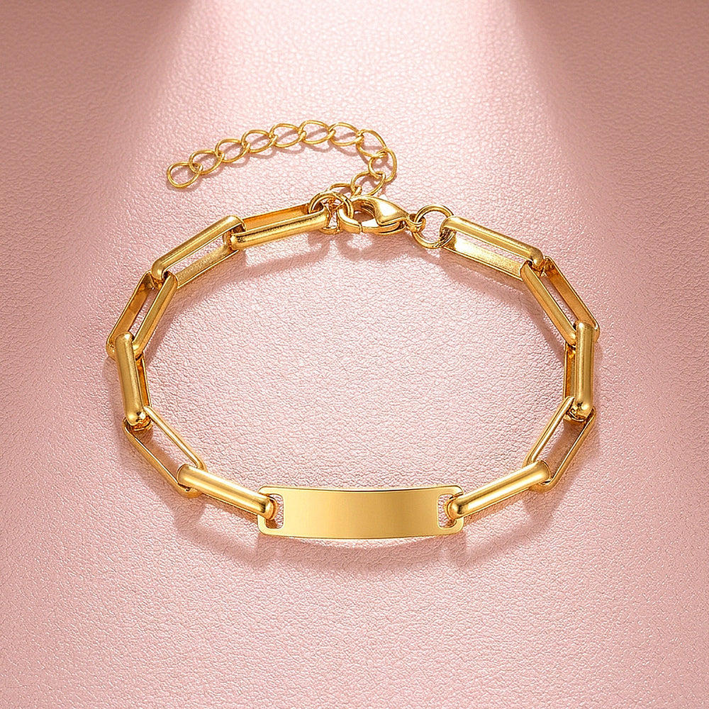 Paperclip Bar ID Bracelet | Women's Bracelet | Luxe6750