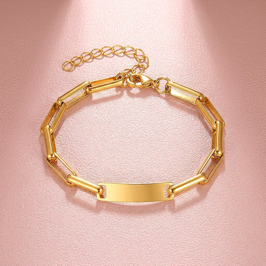 Paperclip Bar ID Bracelet | Women&