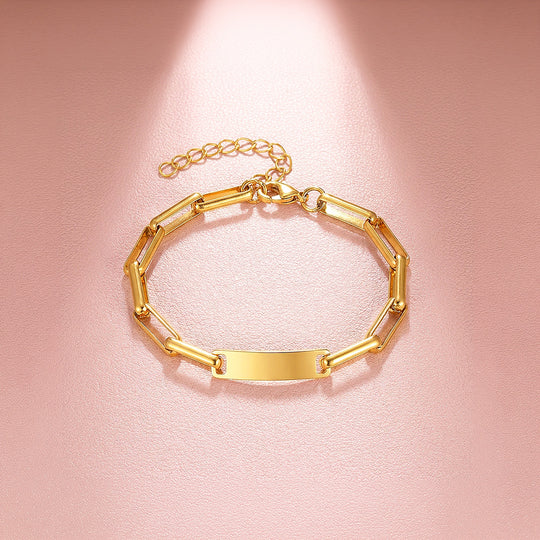 Paperclip Bar ID Bracelet | Women&