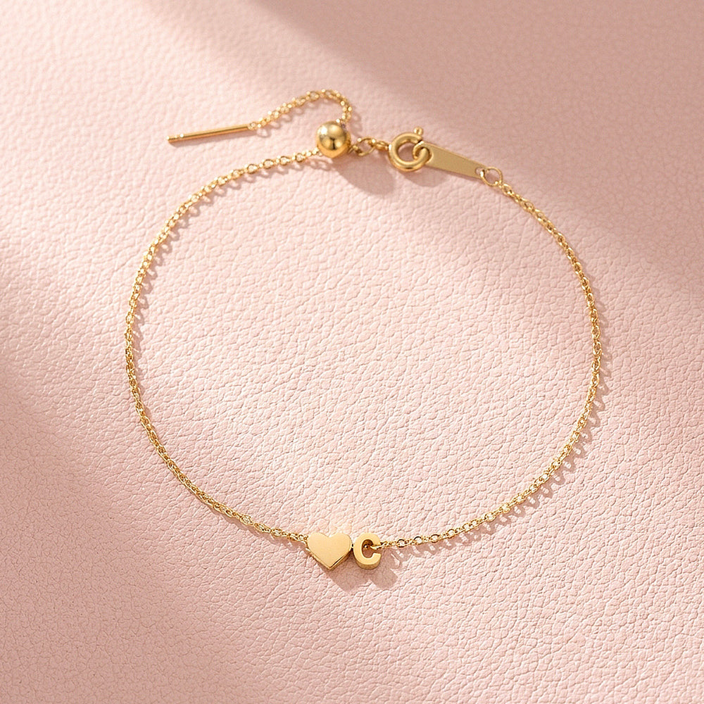Initial Heart Charm Bracelet | Women's Bracelet | Luxe6761