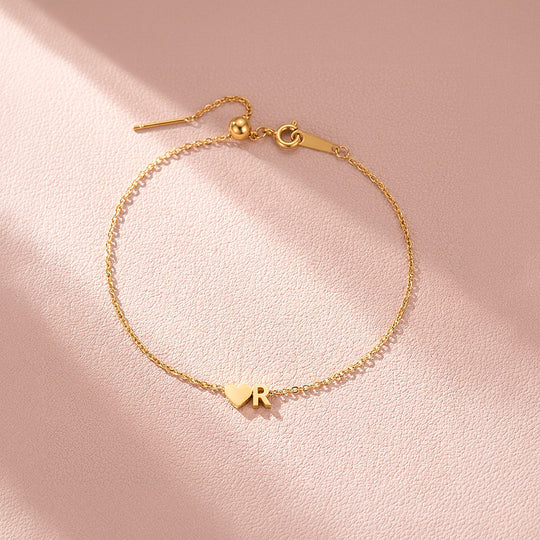 Initial Heart Charm Bracelet | Women&
