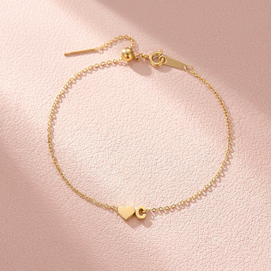 Initial Heart Charm Bracelet | Women&