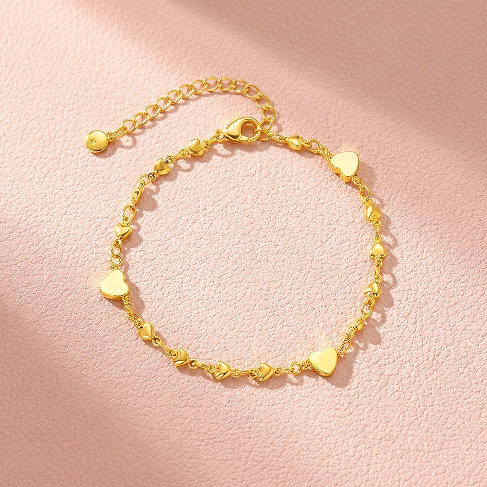 Graduated Heart Charm Chain Bracelet | Women's Bracelet | Luxe6763