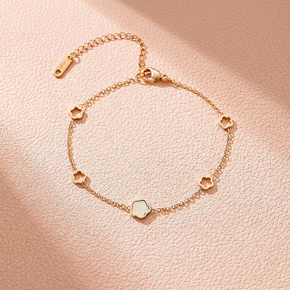 Mother of Pearl Clover Chain Bracelet | Women's Bracelet | Luxe6766