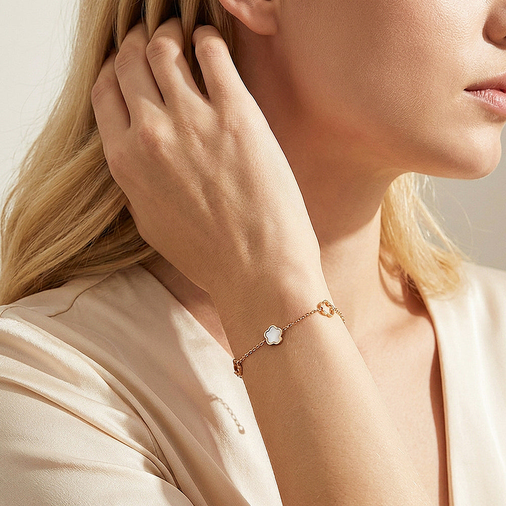 Mother of Pearl Clover Chain Bracelet | Women's Bracelet | Luxe6766
