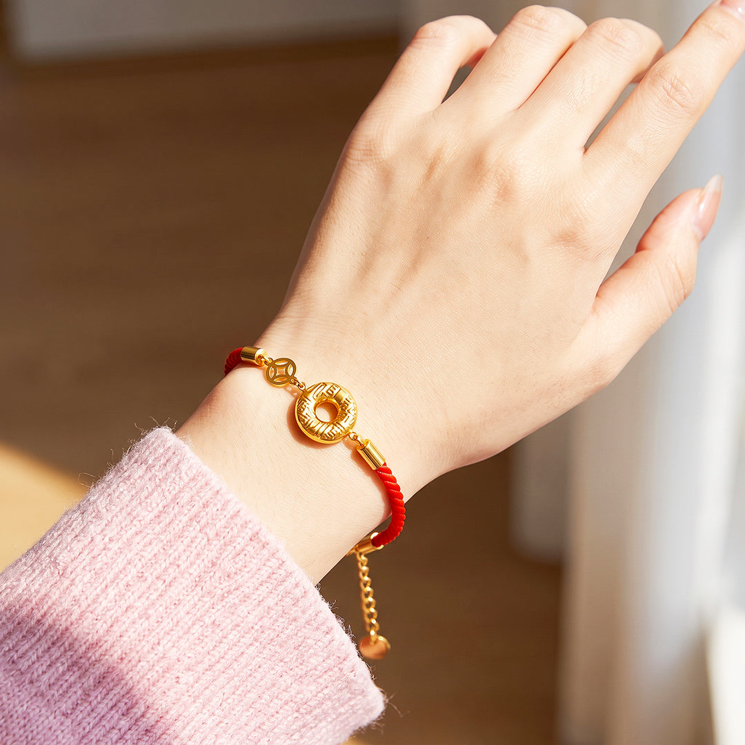 Fortune Coin Red Rope Bracelet | Women&