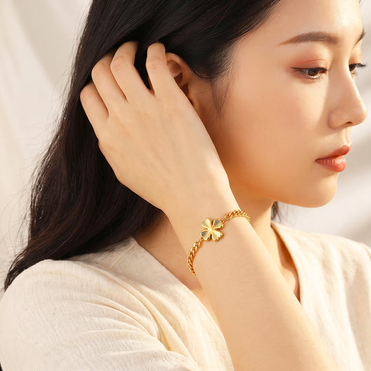 Clover Cuban Chain Bracelet | Women&