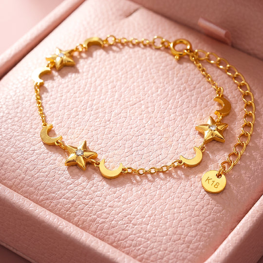 Star &amp; Moon Charm Bracelet | Women&