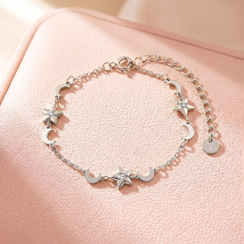 Star & Moon Charm Bracelet | Women's Bracelet | Luxe6772