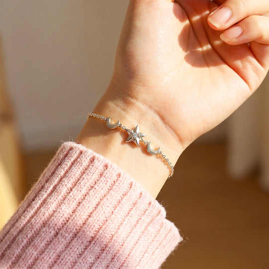 Star &amp; Moon Charm Bracelet | Women&