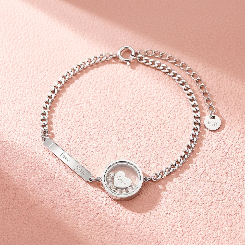 "I Love You" Locket Charm Bracelet | Women's Bracelet | Luxe6773