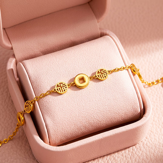 Fortune Coin &amp; Openwork Medallion Bracelet | Women&