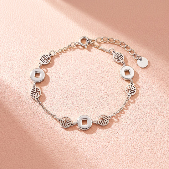 Fortune Coin &amp; Openwork Medallion Bracelet | Women&